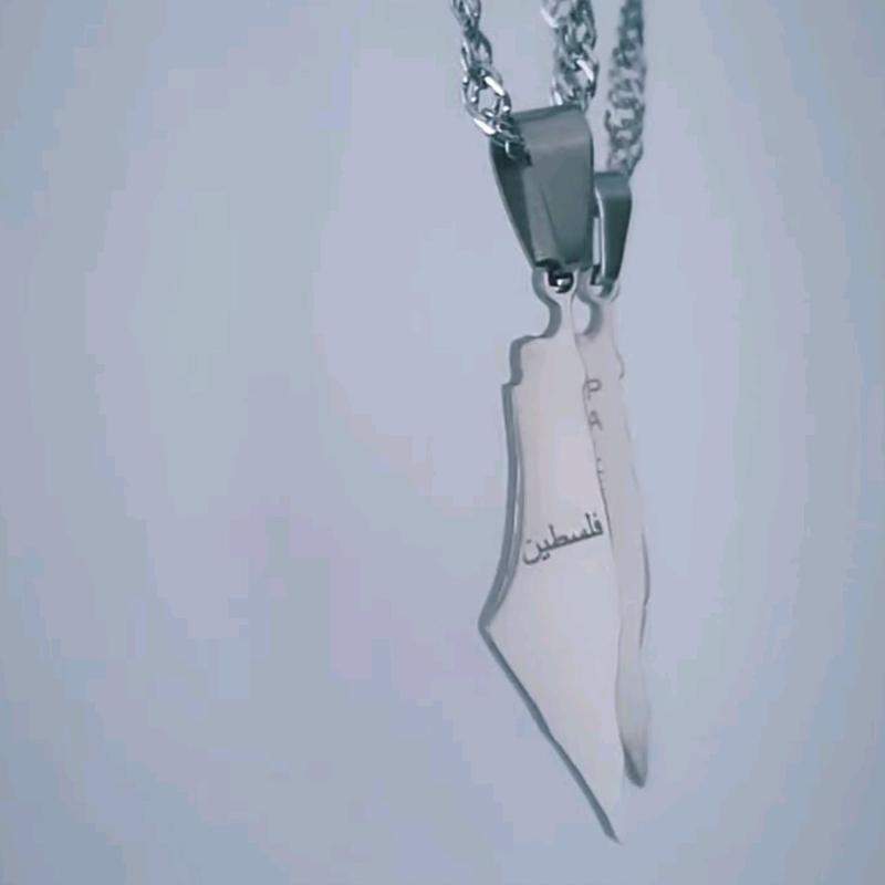 Palestine Map necklace 2