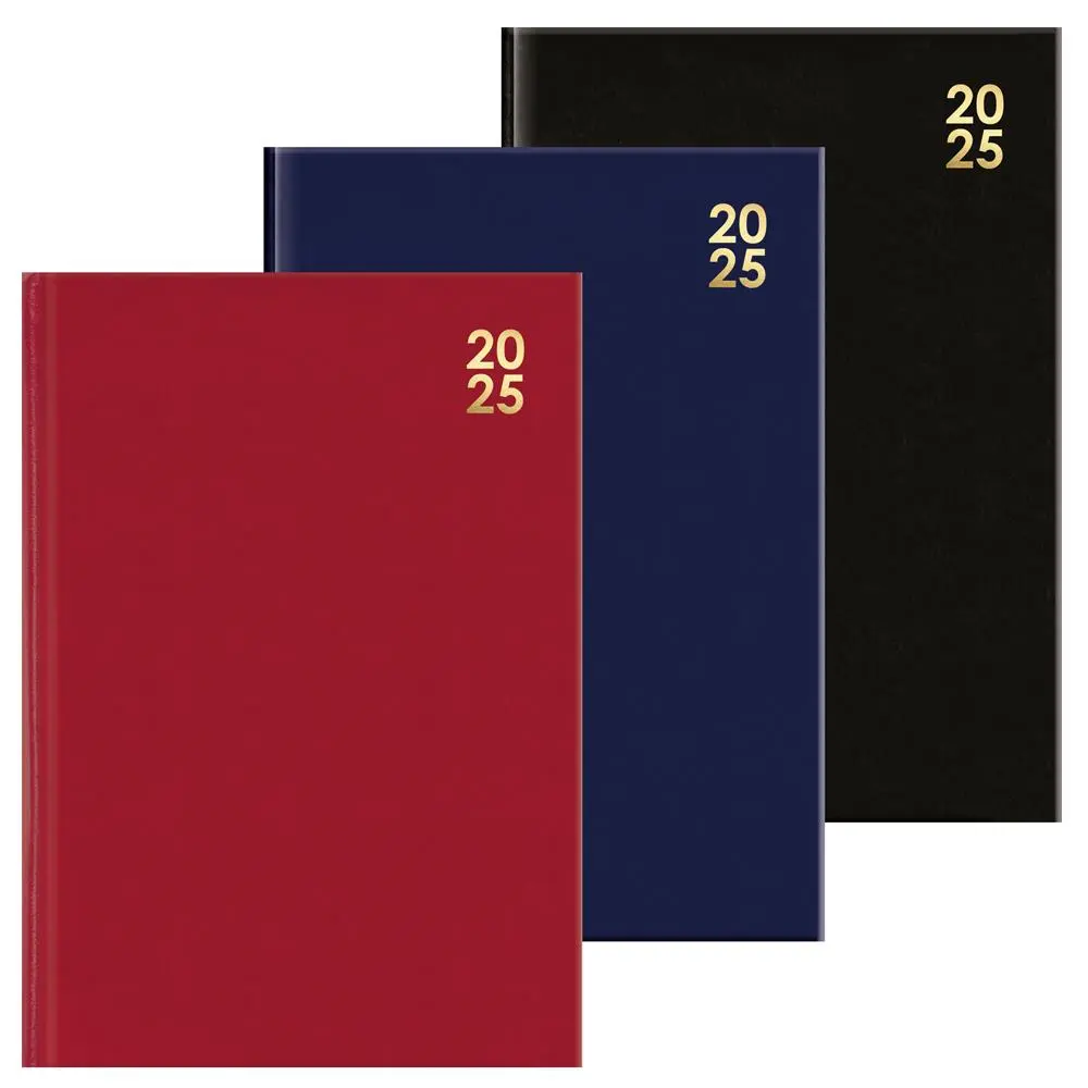 2025 Premium Hard Cover Desk Diary Week to View A5 Home Office Year Planner, Organizer With Ribbon Marker for Business, Office, Home