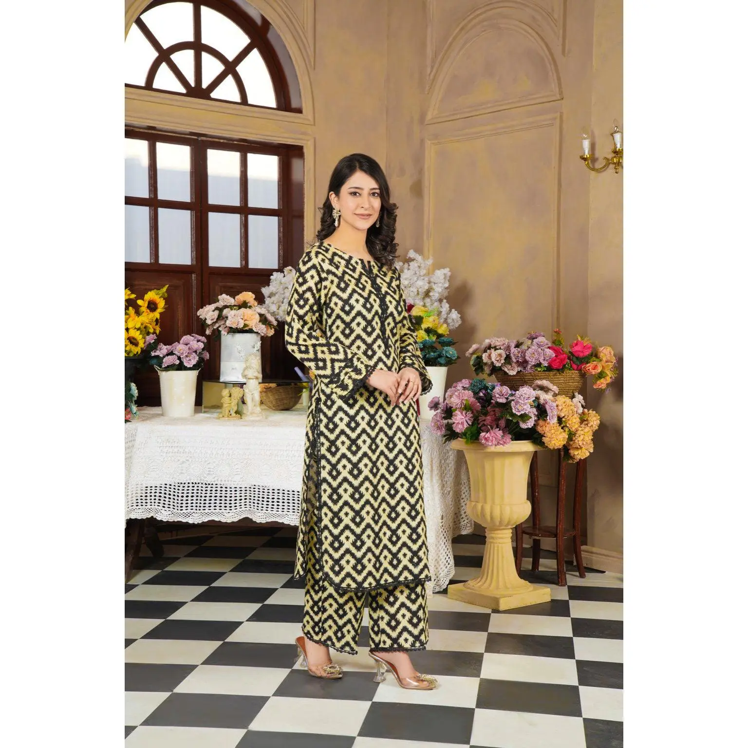 ALIYANA'S CO-ORD SET JACQUARD SELF PRINT (ABY 0024)