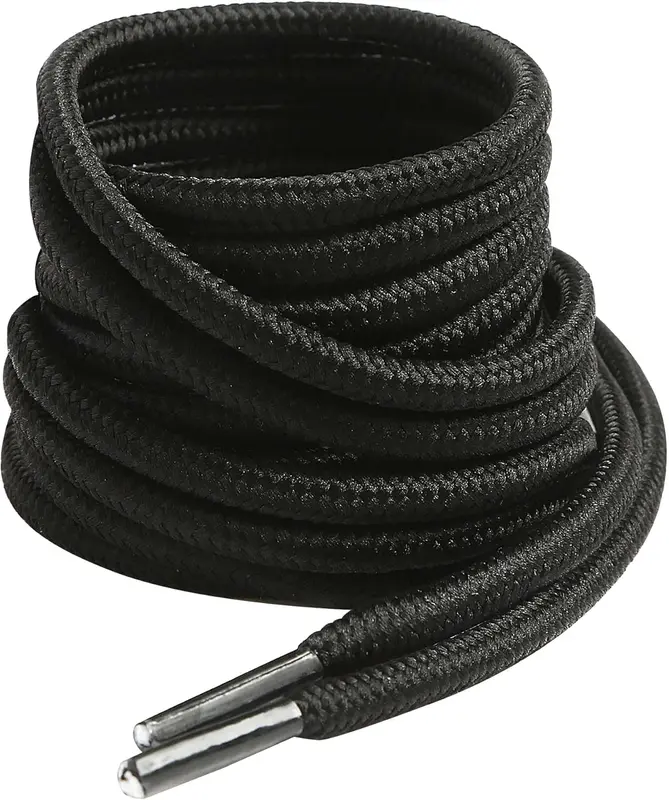Round Boots Shoelace, 4mm Diameter Outdoor Work & Hiking Boots Shoe Laces, Premium Round Shoelaces for Trainers Shoes Footwear Comfort 0