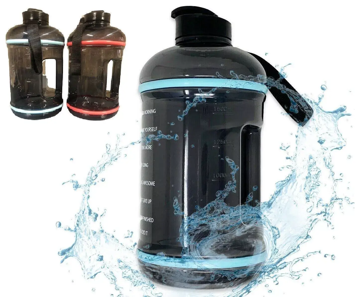 2.2 Litre Large Jumbo Sports Gym Water Bottle Gym Dieting Bodybuilding Hiking Home Office Water Bottles 2.2 L