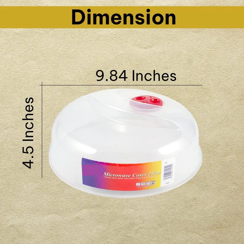 HOMESHOPA Microwave Plate Cover 25cm Microwave Splatter Guard Lid with Steam Vents, Plastic Transparent Ventilated Food Plate Dish Cover Kitchen Cooking, BPA Free & Dishwasher Safe, 25cm 4