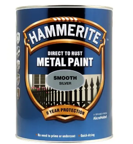 Hammerite Direct to Rust Metal Paint Smooth Finish Silver 2.5L 0