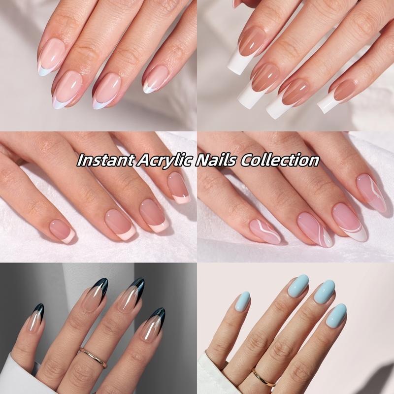 [ Instant Acrylic Nails Collection ] Ellie Young Instant Acrylic Nails in 15-16 Sizes, Upgraded Stick On Nails, Press On Nails with Nail Glue, Reusable Nails, Fake Nails, False Nails, Nail Art, Nail Care, Gel Press on Nails, Ellie Young Nails 0