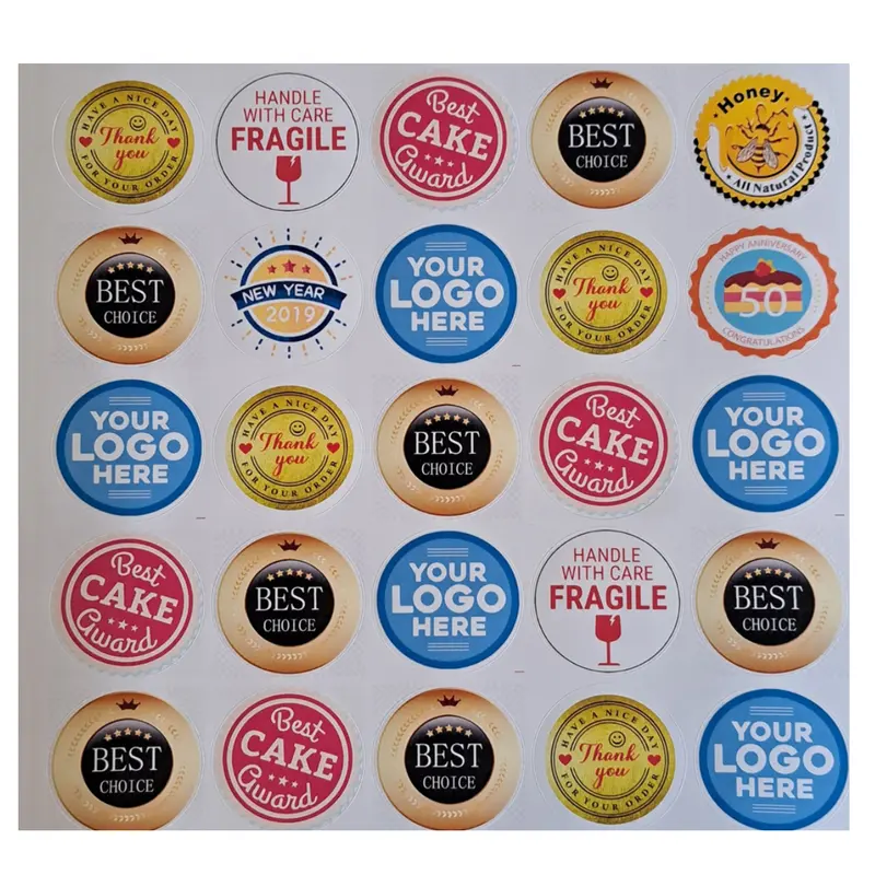 Customised 45mm Matt or Gloss Circle Round Labels Design Your Own Stickers  -  Upload Your Own Image or Text | Logo Personalised Stickers For Boxes, Packaging, Bags, Business Address 1