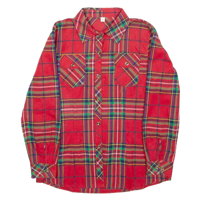 Preowned  Girls Shirt Red Check Long Sleeve 2XL 0