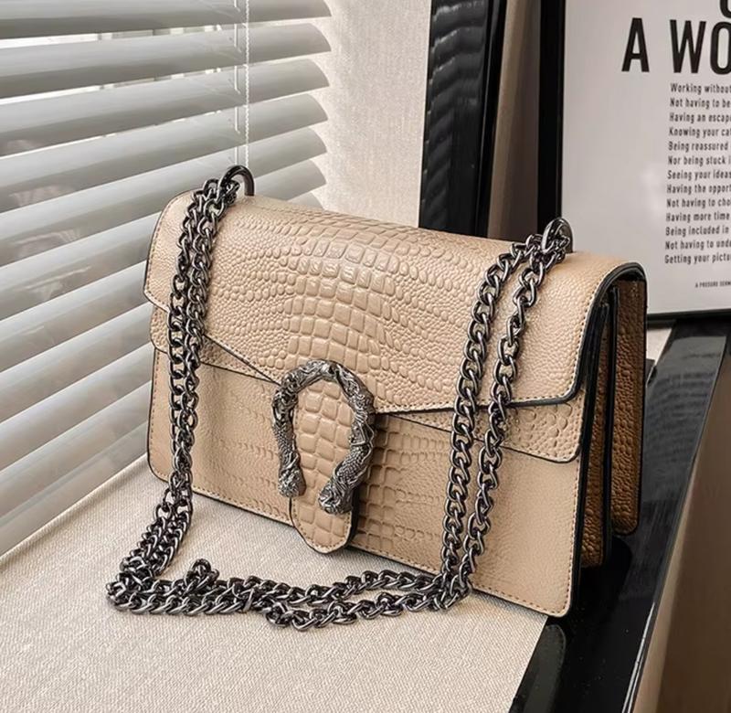 Product Introduction of Women's Elegant Crocodile Embossed Square Bag, Fashionable Chain Strap Shoulder Bag for Daily Used, Casual Trendy Versatile High-quality Daily Commuting Bag handbag  women designer  handbags 8