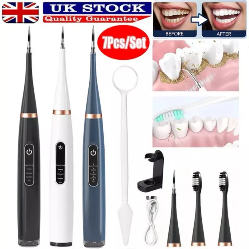 Electric Ultrasonic Tooth Cleaner Kit Dental Scaler Stain Remover Teeth Cleaning Oral 3