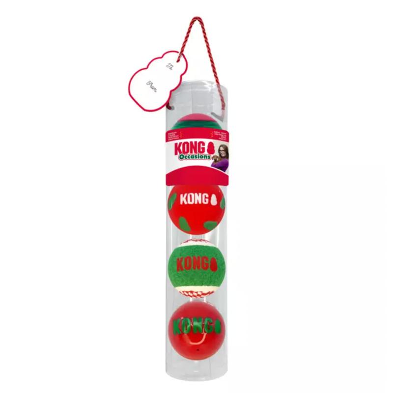 KONG Christmas Holiday Occasions Balls (4 Pack, Medium) 0