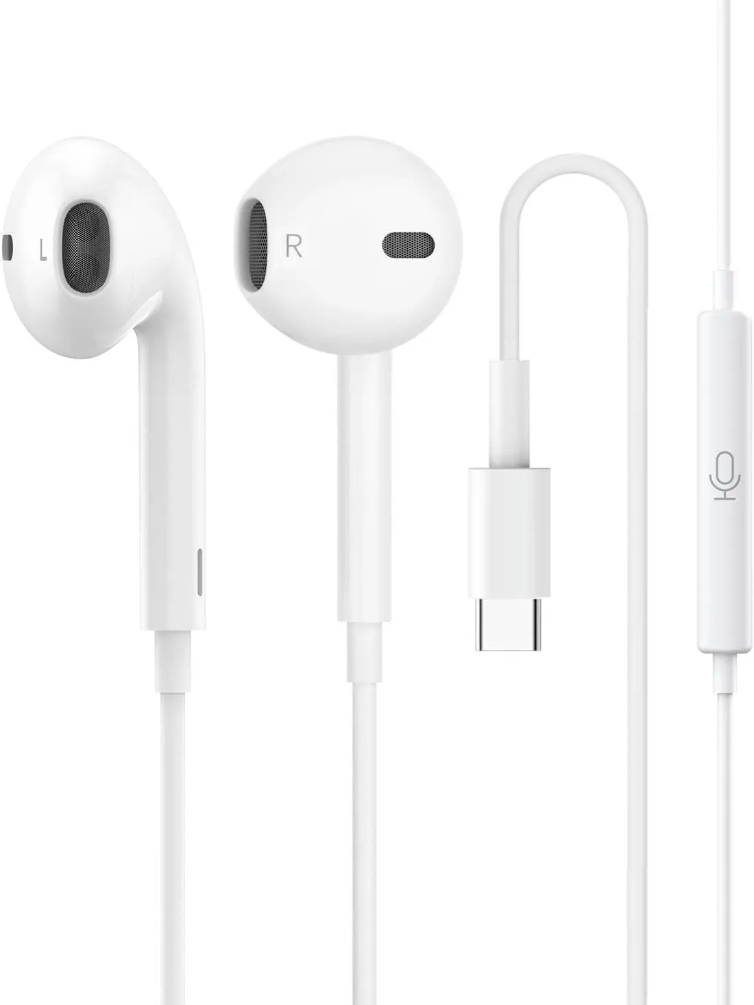 Type c handsfree compatible with all type c ports, Type C Wired In-Ear Earphones,HiFi Stereo Noise Earbuds reduction with Mic&Volume Control Audio Headphones