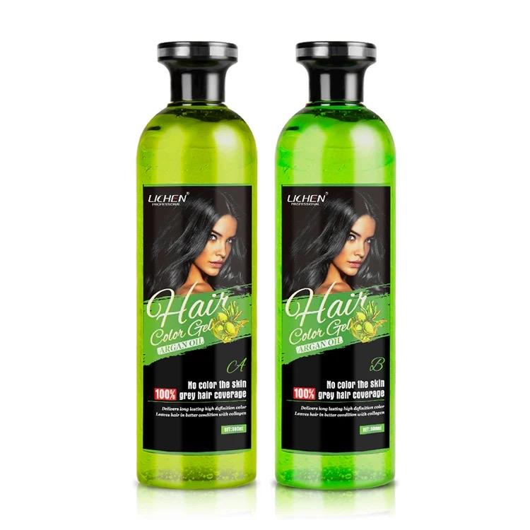 Lichen Professional Hair Color Gel LARGE SIZE NATURAL BLACK 500ml Hair Dye - Beard Color 2