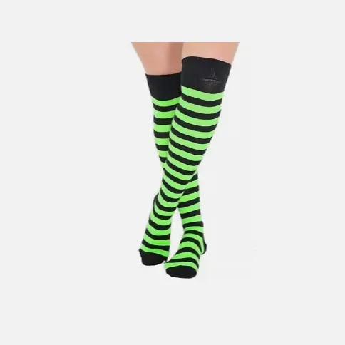 Women's Full Striped Thigh High Stockings - Colourful Over The Knee Socks - Underwear, Womenswear 1