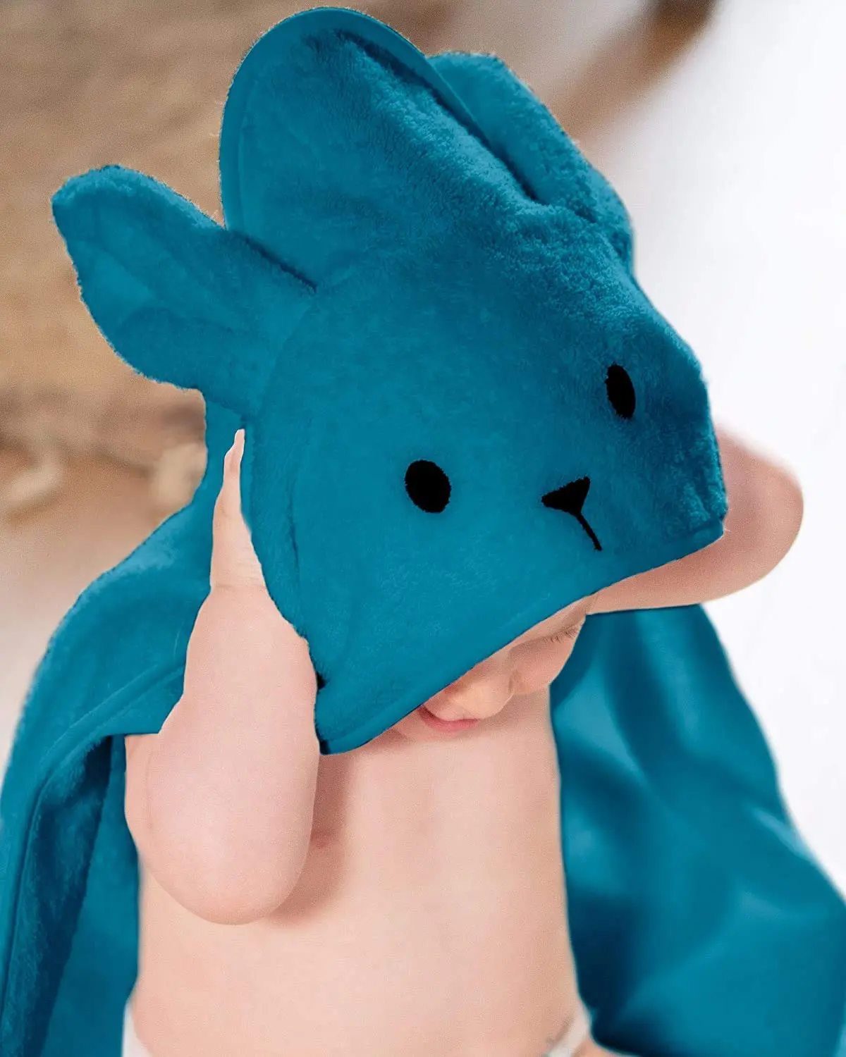 HYGRAD® 100% Cotton Unisex New Born Baby-Soft Hooded Towel 450GSM Size 70x70cm Great For Baby Shower Xmas Gift (Petrol Blue)