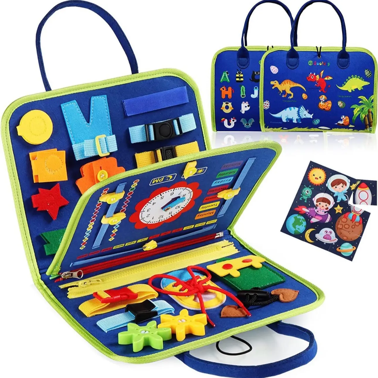 BUSY BOARD for TODDLERS Montessori Sensory Fine Motor Skills Kids Book Toys
