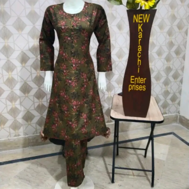 different colours available in 2 piece printed dhanak suit 5