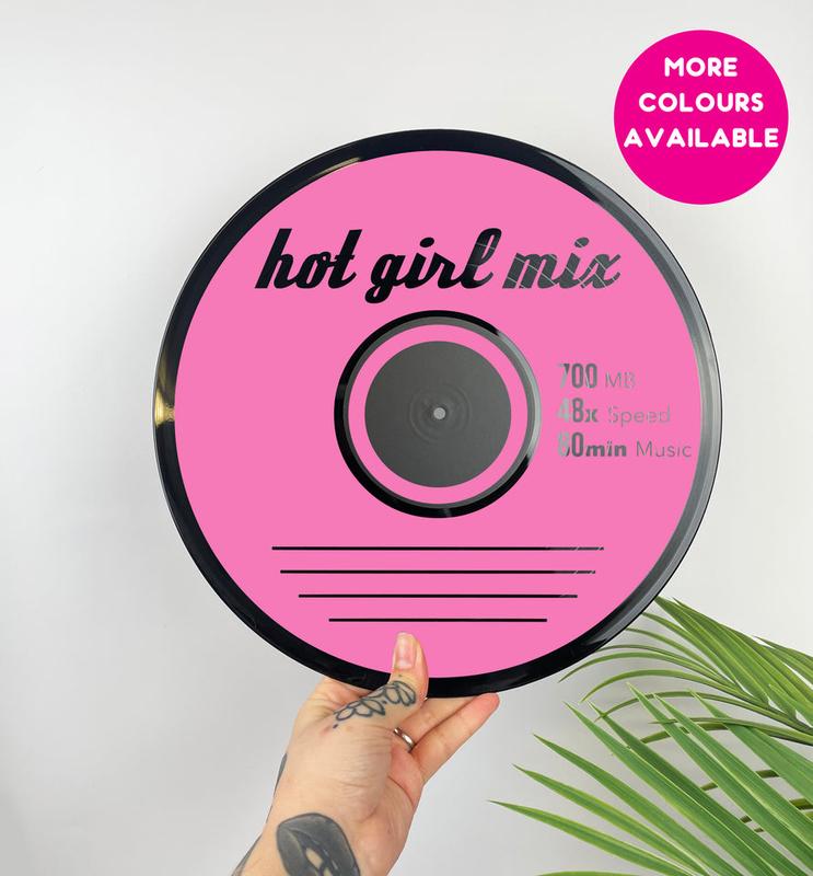 CD disk style hot girl mix upcycled vintage 12" LP vinyl record home decor 0