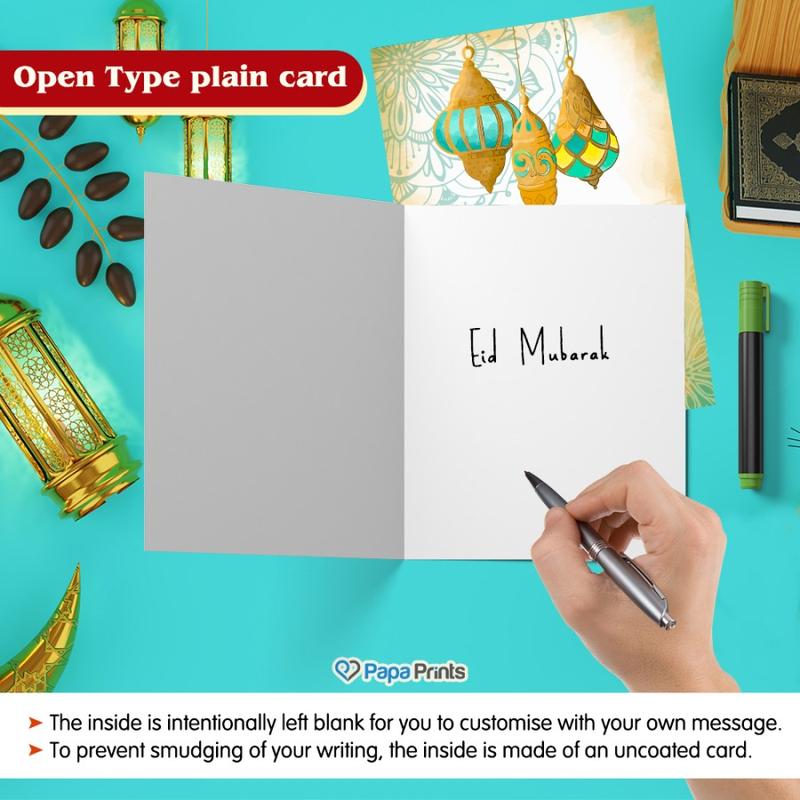 Papaprints Personalised Happy Eid Cards - Pack of 12 (149 x 105 mm) with Envelopes 3