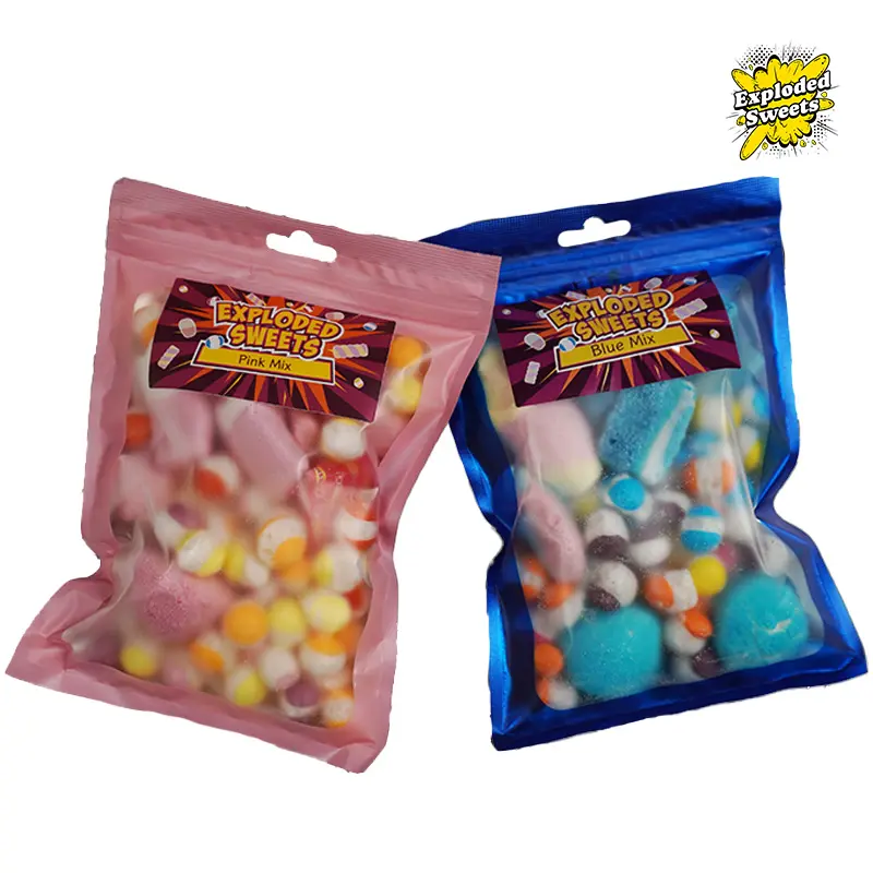 Pink Mix & Blue Mix Multibuy | Exploded Sweets | Freeze Dried Candy UK | Snack Bonbon Strawberry