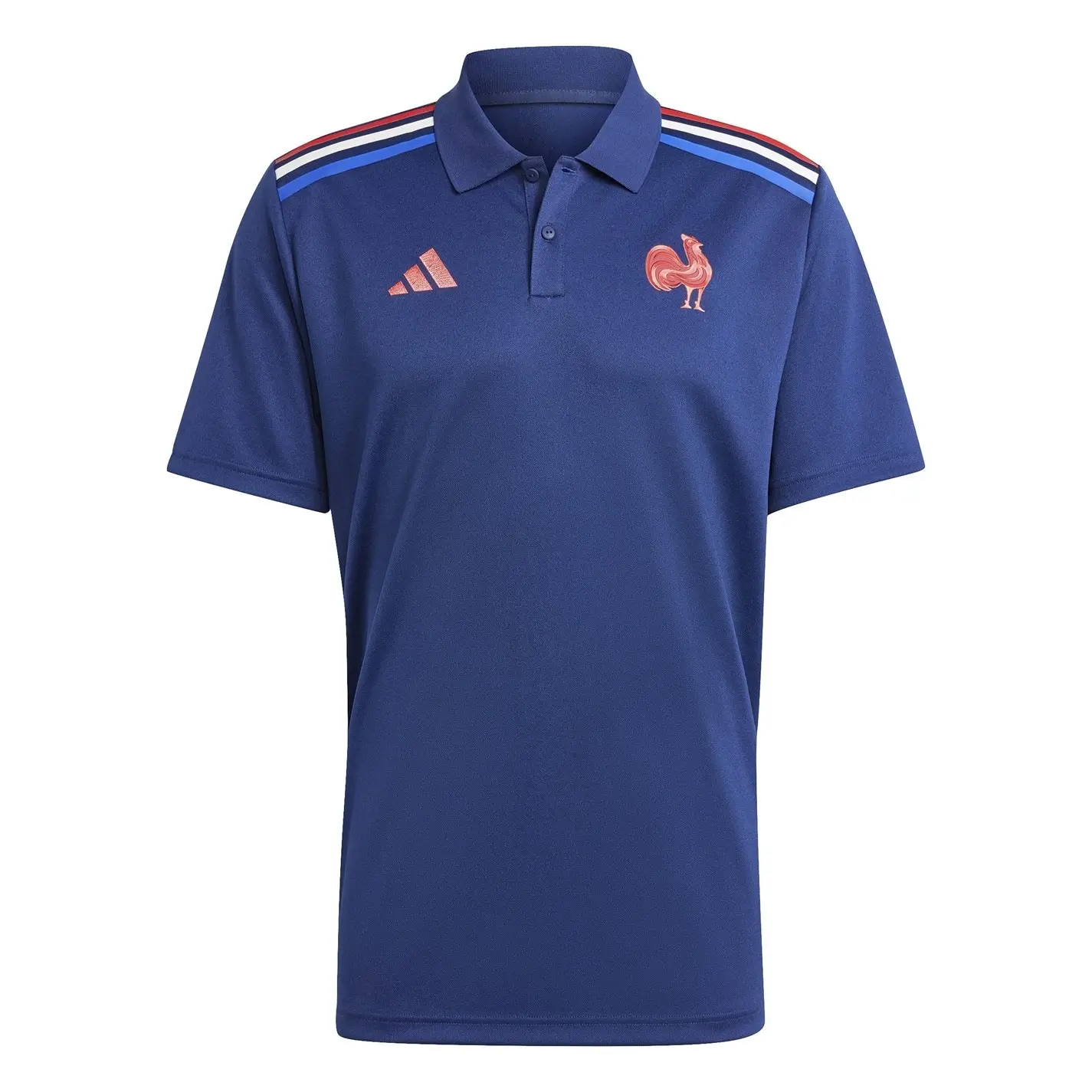 Adidas Mens France Rugby Home Polo Shirt Top 2024 Adults