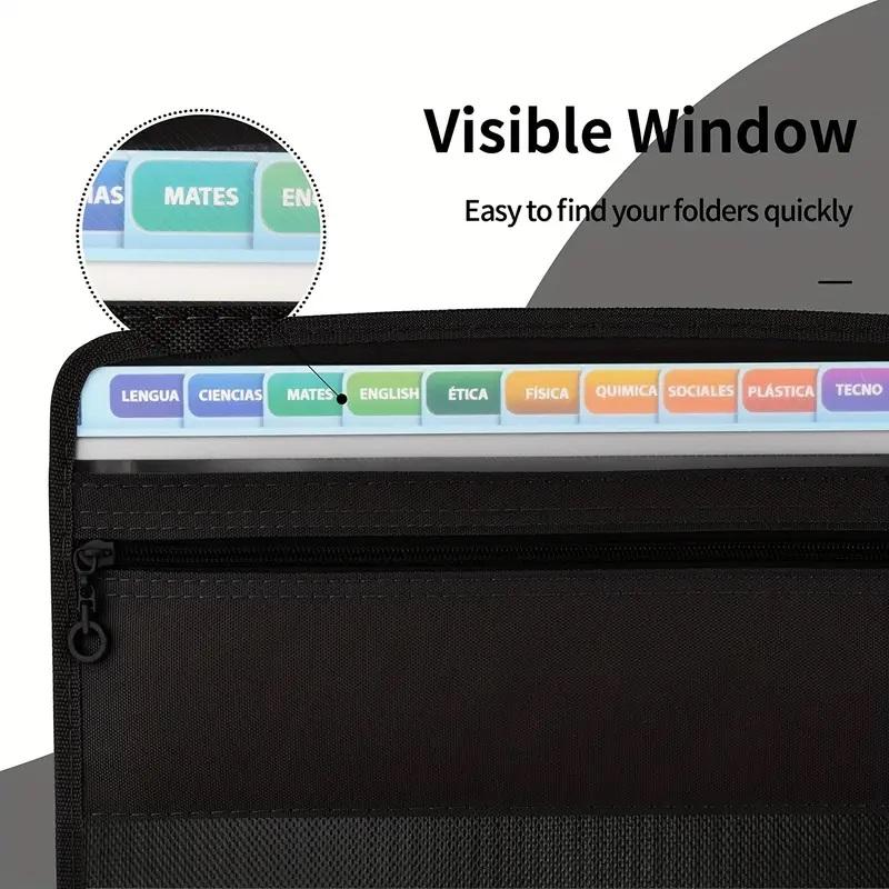 13 Pocket zip Folder file with Sticky Labels, Document Organizer Expanding 5