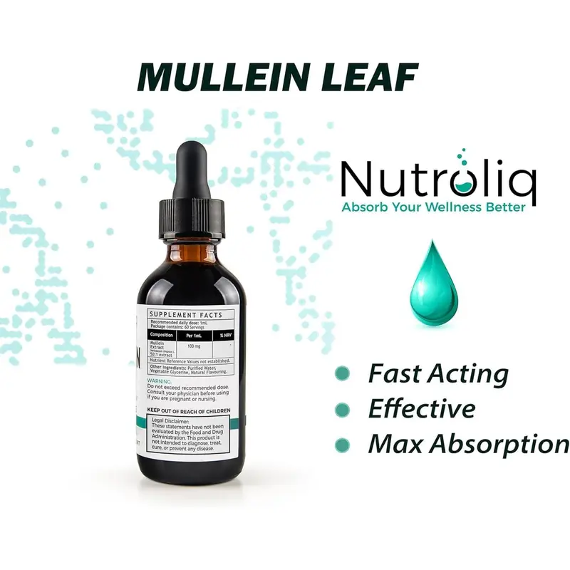 Nutroliq Mullein Leaf 50:1 Extract Drops - 60ml 1