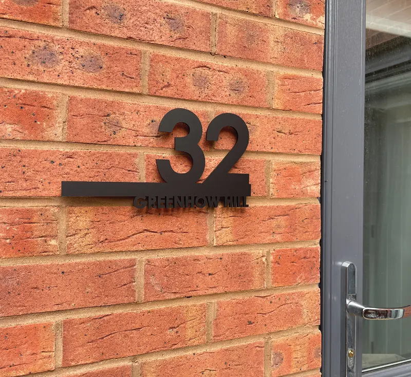 Perfect House Signs | Elysium House Number Sign Laser Cut Door Name Plaque | House Number Plaques | 290mm x 150mm | Door Signs | Premium Modern Style Door Name Plaque | House Number Signs | House Number Plate Including All Fittings 4