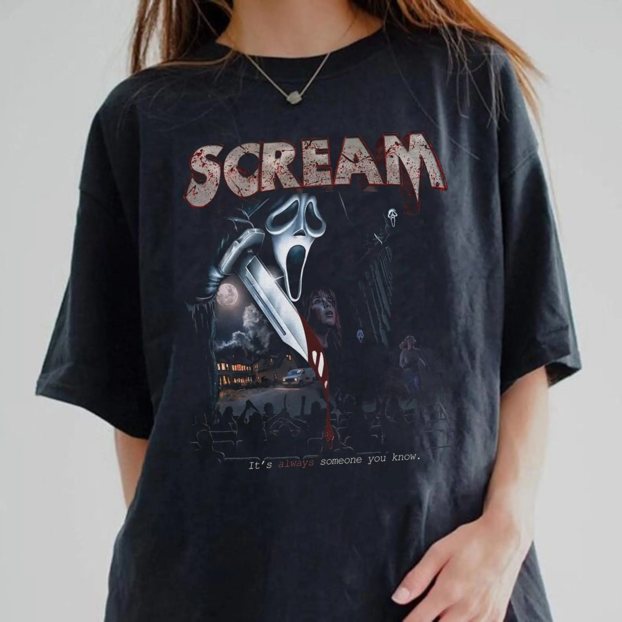 Scream Movie Vintage Shirt, Scream Movie T-Shirt, Horror Movie Fan , Billy Loomis, Stu Macher, Sidney Prescott, Funny Halloween Tee