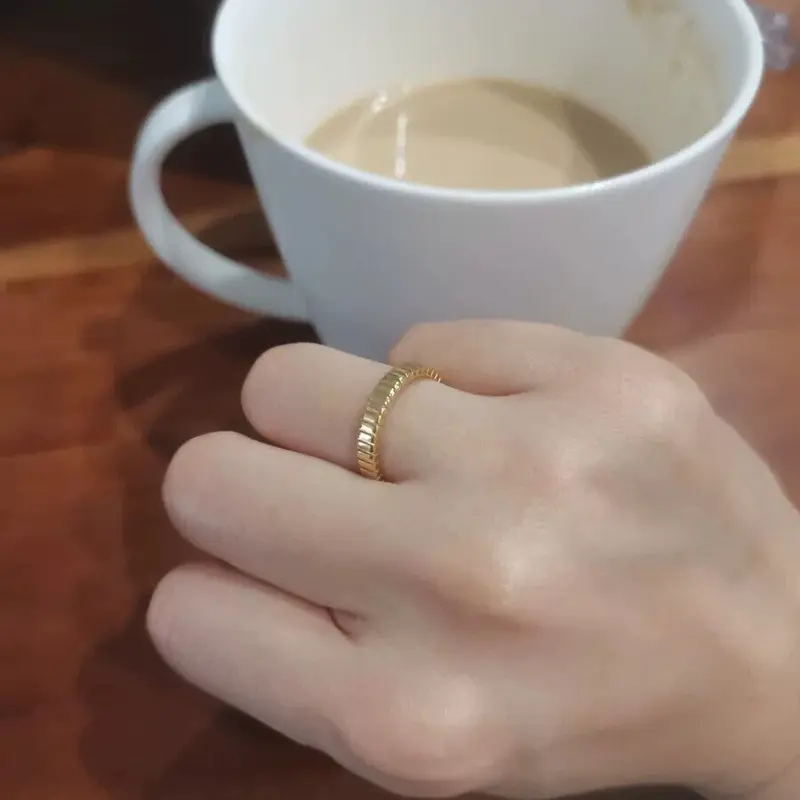 18k Gold Plated Chunky Gold Ring, Gold Band Ring, Gold Ring, Thick Band Gold Ring, Titanium Gold Ring 2