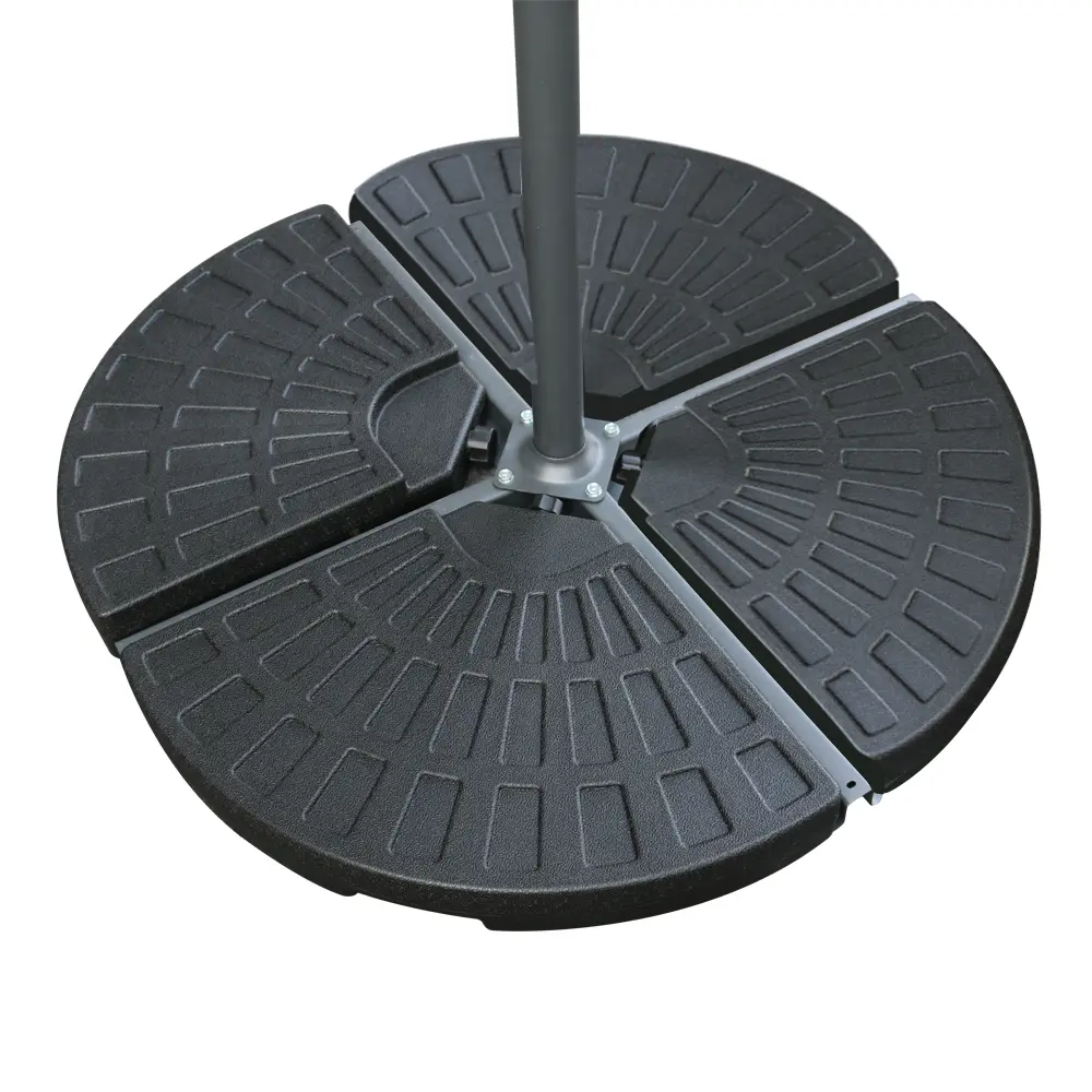 Sundaze Cantilever Parasol Base Weights 4 Piece Banana Umbrella Stand Holder Fan Shaped