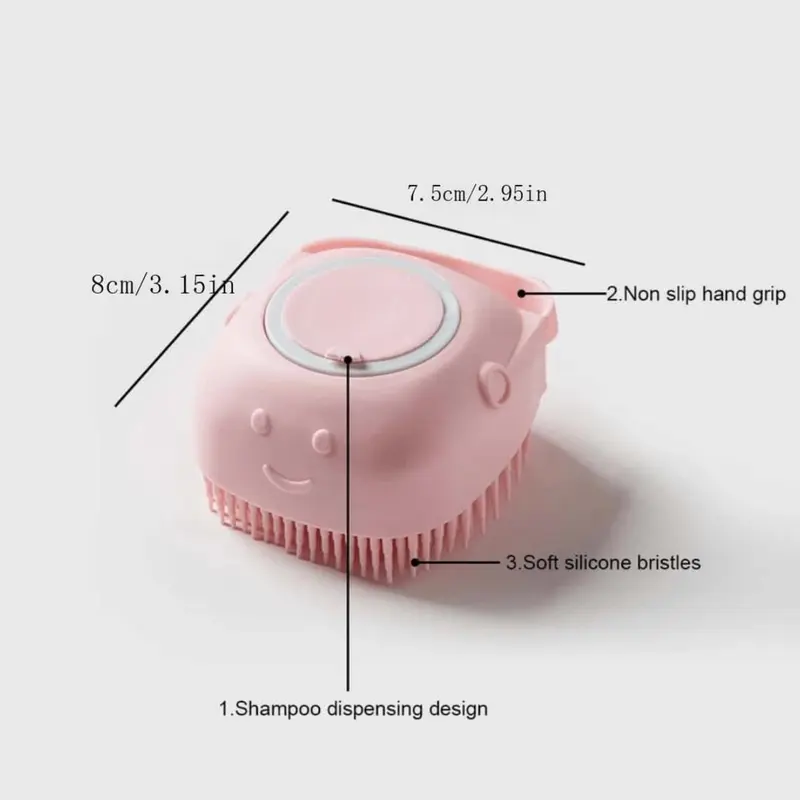 Pack of 2 * Pet Dog Cat Massage Bath Brush Scrubber with Soft Silicone Bristles 5