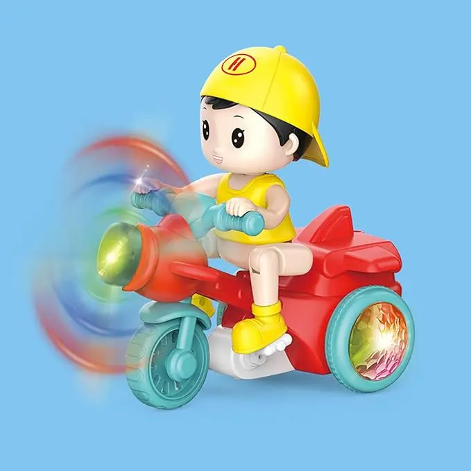 Tricycle Electric 360° Rotation Cartoon Toy Car Music LED Lighting Kids Toy Boy Girl Christmas Gift Electric Tricycle Toy Electric Tricycle Electric Stunt Tricycle 360 Rotation Toy 2