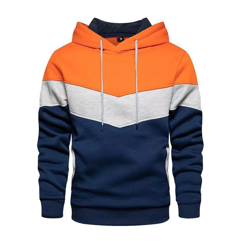 Men's Color Block Hoodie - Casual Graphic Design Pullover with Kangaroo Pocket for Winter and Fall Streetwear - Great Gift Idea 7