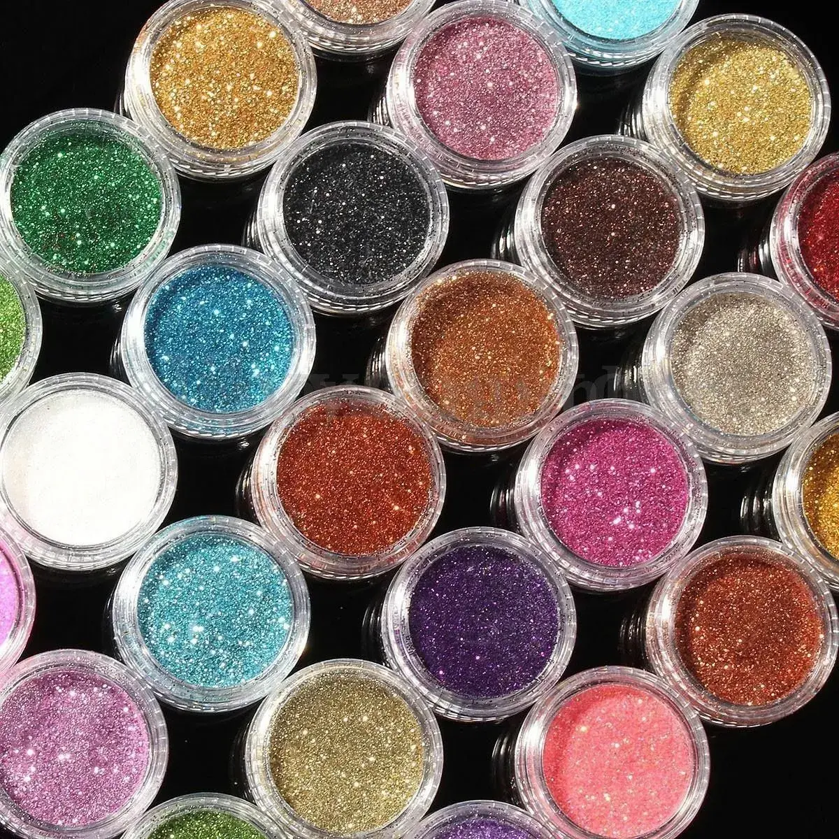 24 Fine Dust Glitter Nail Art Pot Face Body Eye Shadow Craft Iridescent Cosmetic Eyeshadow Makeup Powder Shimmer