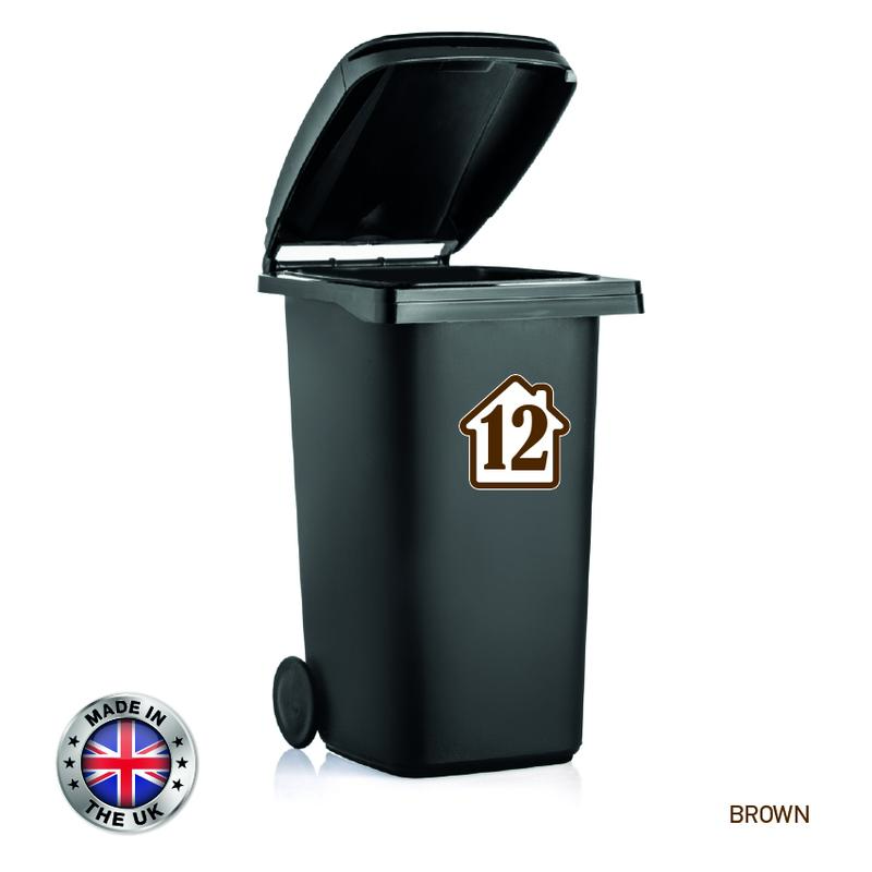 BIN02 Wheelie Bin Number sticker Rubbish Garbage Custom Rectangular Stickers  4 x 150mm x 150m Choose from 8 colours and choose your number waterproof laminated bin caravan house numbers Decor Decorative Set 3