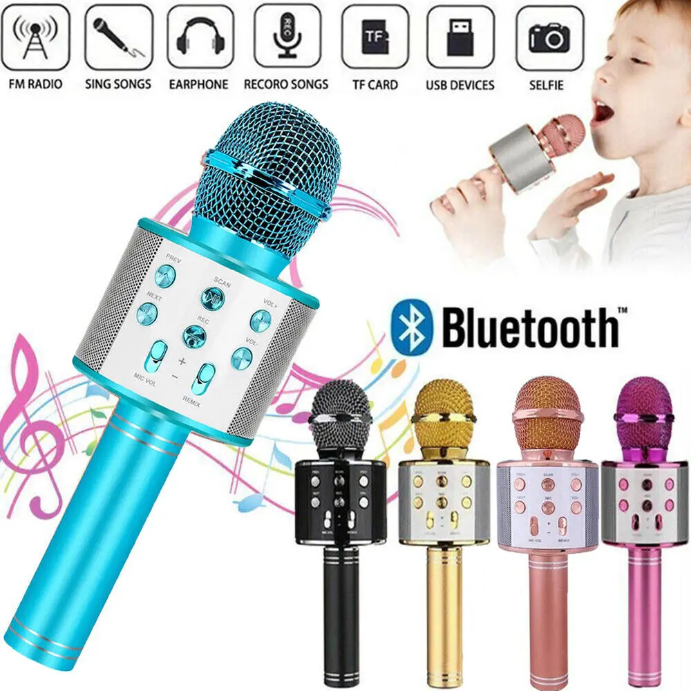 Karaoke Microphone Speaker Handheld KTV Player Mic Party Wireless Bluetooth UK