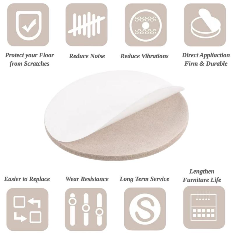 SELF ADHESIVE FELT STICKY PADS SQUARE ROUND WOOD FLOOR FURNITURE PROTECTORS 39pc 1