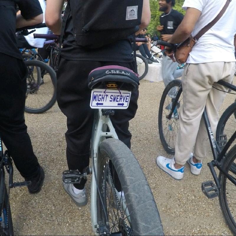 Loud N Lit MIGHT SWERVE Plate - Reflective Bicycle Number Plate for Night Rides 0