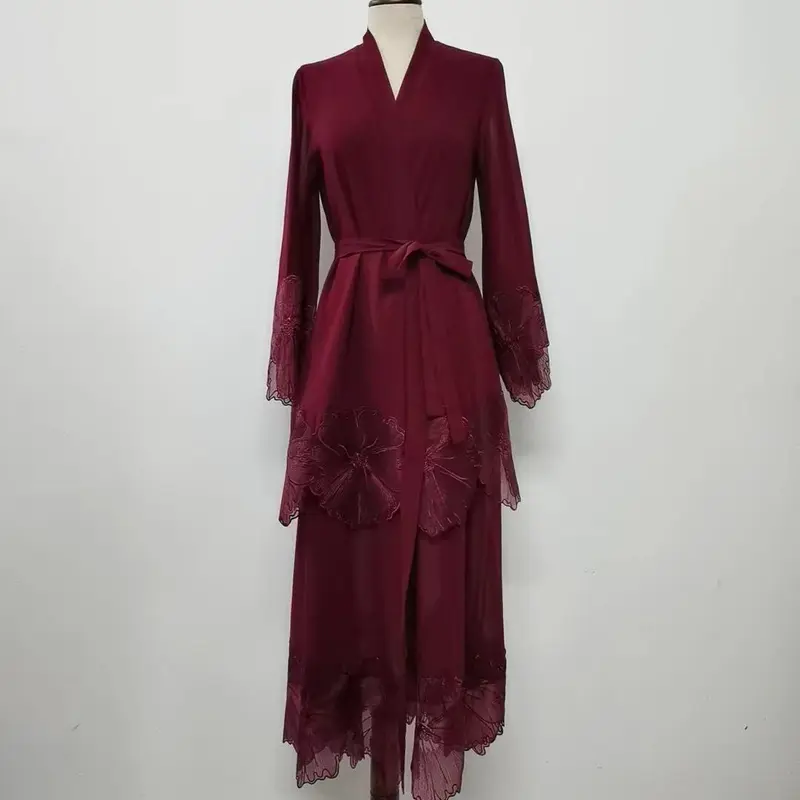 HASASERIES HS1025 1pcs Lace Embroidery Double-Layer Cardigan 3