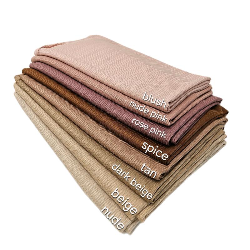 RIBBED JERSEY HIJAB Soft Stretchy Jersey Breathable Versatile Drapes Beautifully Hijab Scarf Sarong Wrap Elegant Jersey Hijab Suitable for ALL Weather 170cm x 70cm 3