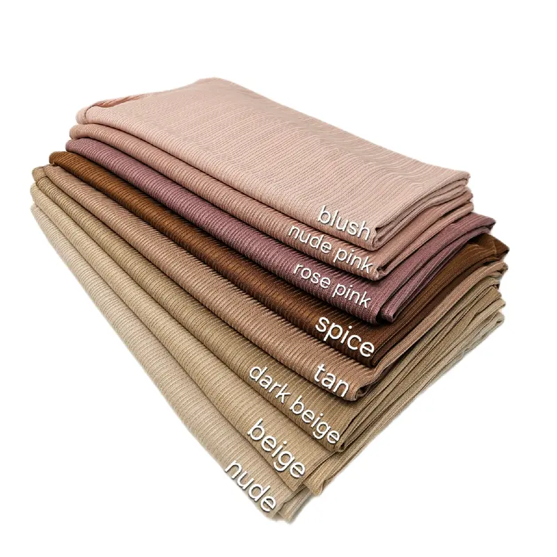 RIBBED JERSEY HIJAB Soft Stretchy Jersey Breathable Versatile Drapes Beautifully Hijab Scarf Sarong Wrap Elegant Jersey Hijab Suitable for ALL Weather 170cm x 70cm 2