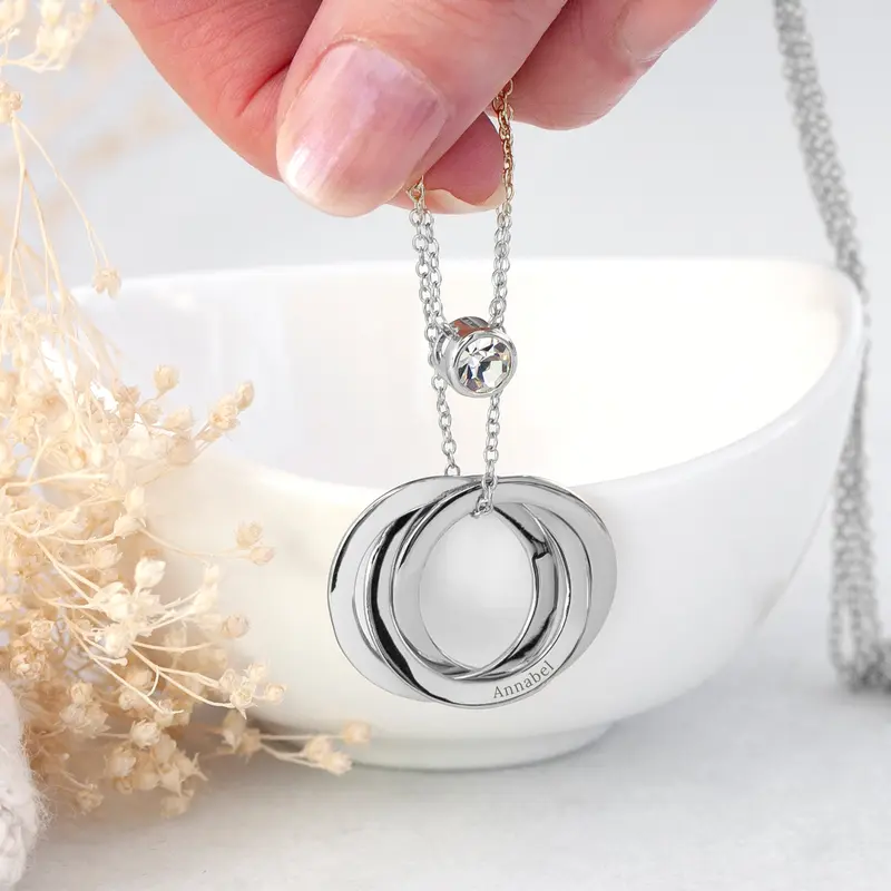 Personalised Russian Ring Layered Necklace 3