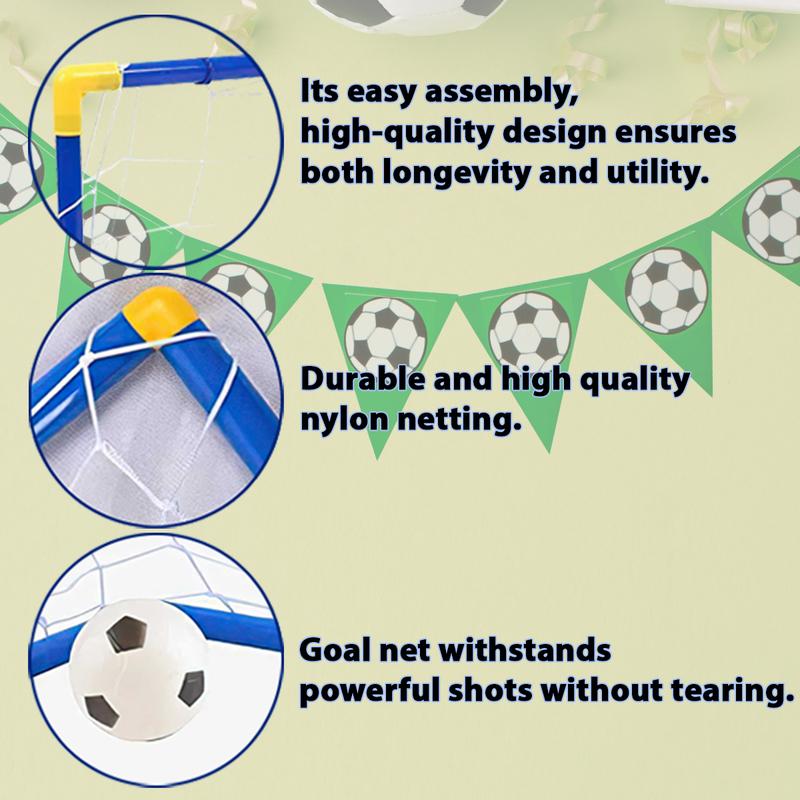 Koolbitz Portable Large Instant Football Goal Set with Ball and Pump, Outdoor Indoor Kids Fun Activity Soccer Football Set, Kids Football Goal Net Ball Pump Pegs Football Training Set 5