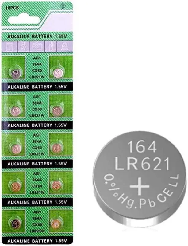 100x AG1 364 Alkaline 1.5v Battery LR60 LR621 SR621W Coin Cell Remote Watch Accessories Phone Smartphone 1