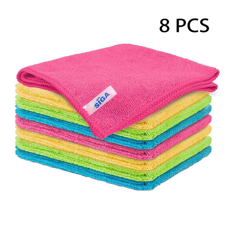 Lifeideas Microfiber Cotton Dishcloth Set, 8/12 PCS for Quick-Drying, Highly Absorbent Cleaning - Reusable Kitchen Essentials (4 Colors, 30×30CM) 1