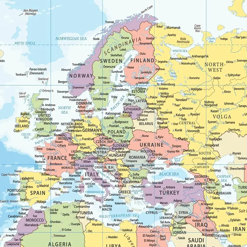 World Map Poster for Wall – 84 x 60cm Large Wall Map of World – World Map Wall Art Atlas - Map of Europe Travel Map - Classroom or Geography Gift 1