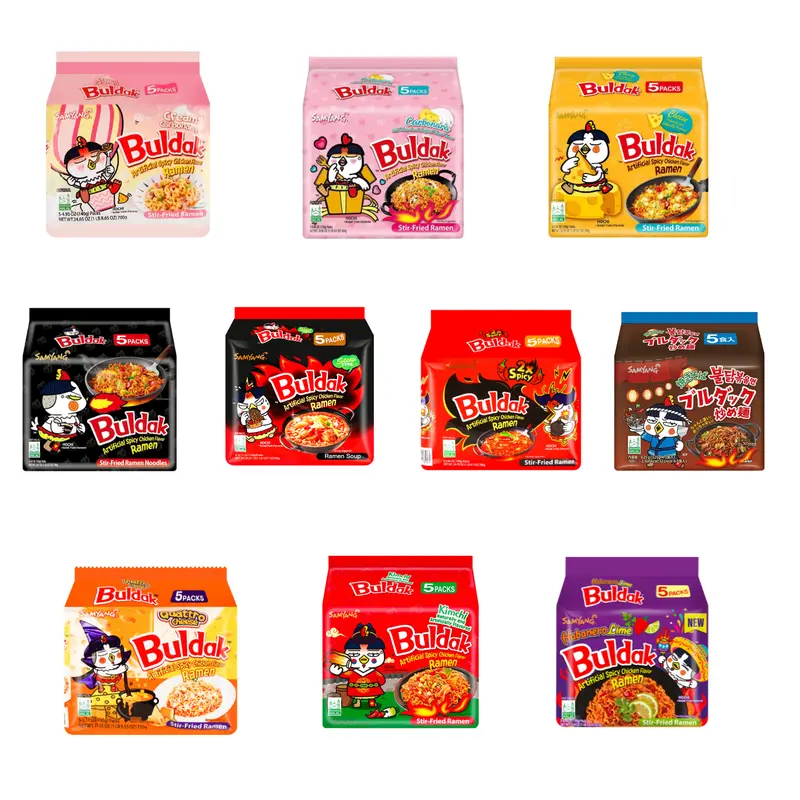 Halal Korean Samyang Buldak Hot Chicken Ramen Instant Noodles Snacks food (5 PACK) | 10 FLAVORS. CHOOSE BELOW samyang  noodles fire  noodles 0
