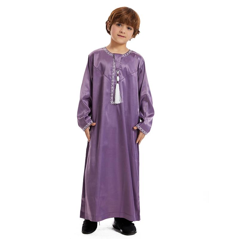 Product Introduction of Children's Islamic Kaftan Dress Eid Muslim Boys Embroidery Robe Jubba Thobe Morocco Arab Children Clothing Middle East 24
