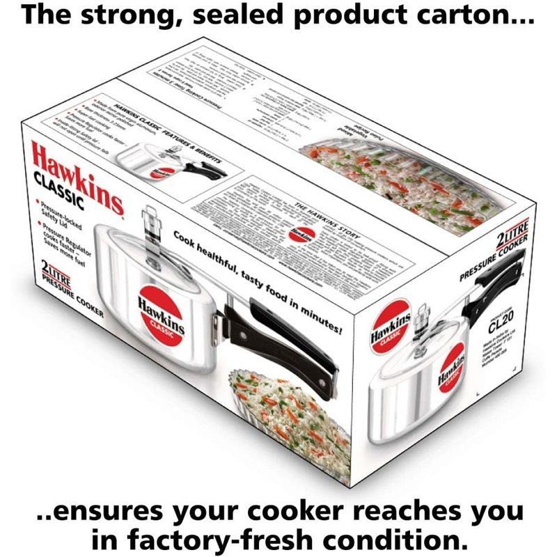 Classic Pressure Cookers (2 Litre), Aluminium Cookware Lid Metal Plastic 5
