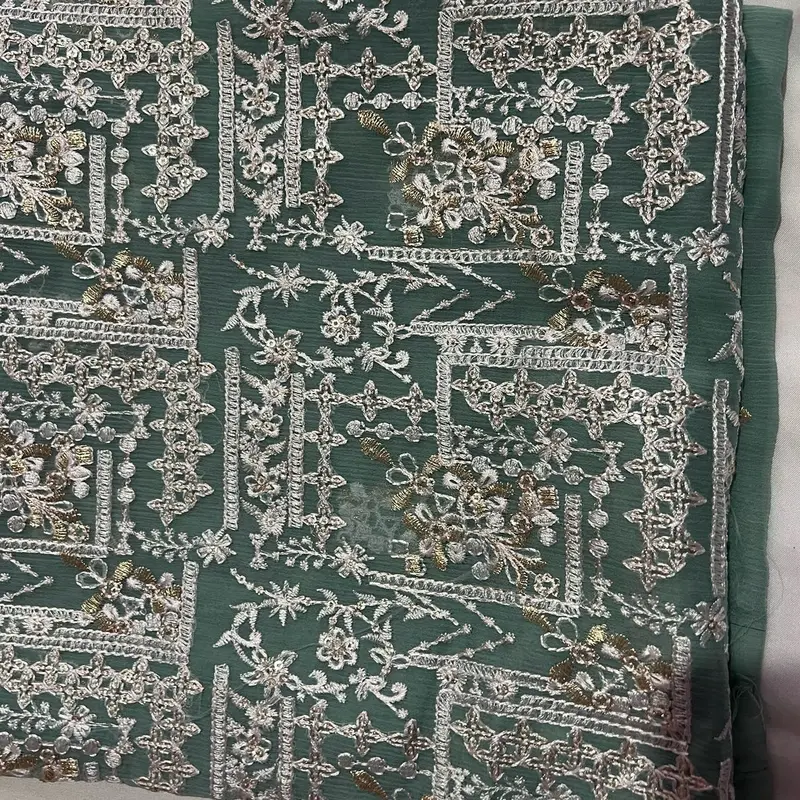 Chiffon 4pc Suite with Beautiful Thread Work for Women's Casual Wear - Womenswear 8