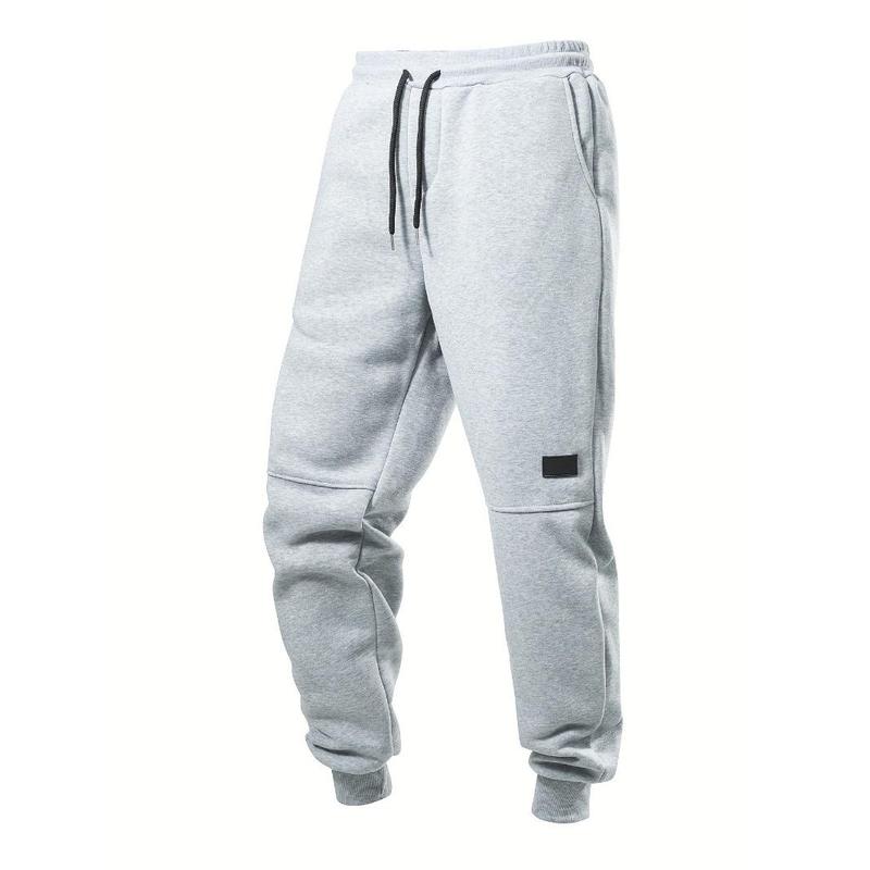3pcs Men's Casual Solid Color Joggers, Men's Drawstring Pants With Pockets For Sport And Casual Wear Fabric Menswear Polyester Stretch 4